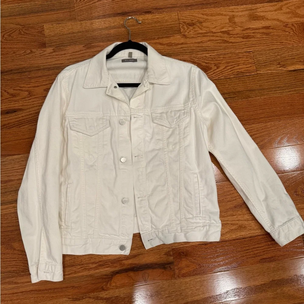 DL1961 White Clyde Classic Jean Trucker Jacket - Designer Denim Nordstrom - Picture 3 of 6